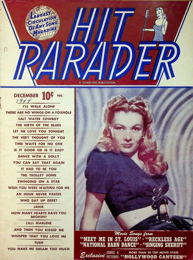 HIT PARADER magazine side cover  December 1944