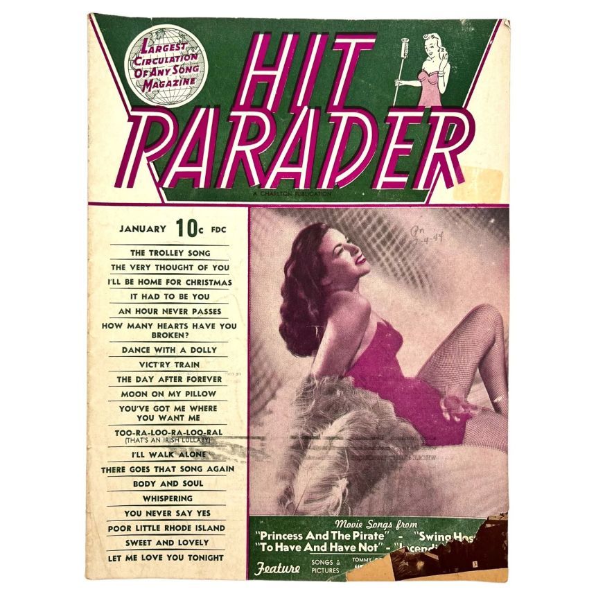 HIT PARADER magazine side cover  January 1945