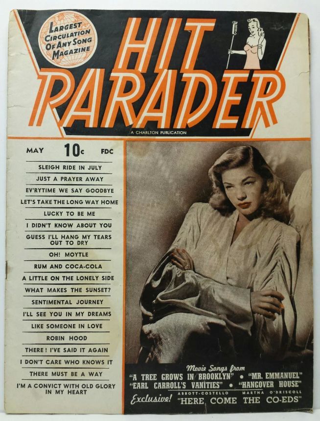 HIT PARADER magazine side cover  May 1945