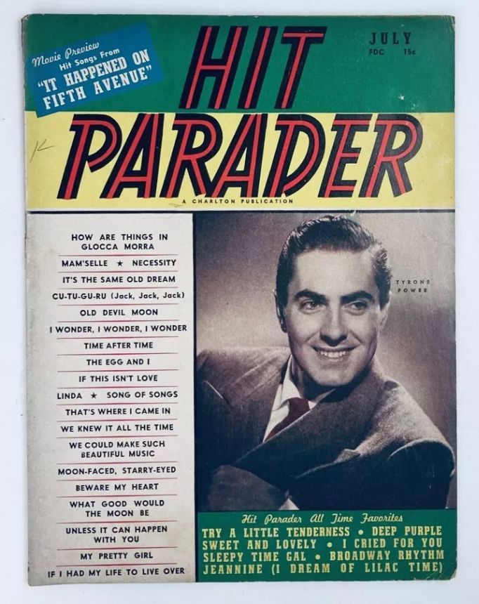 HIT PARADER magazine side cover  July 1947