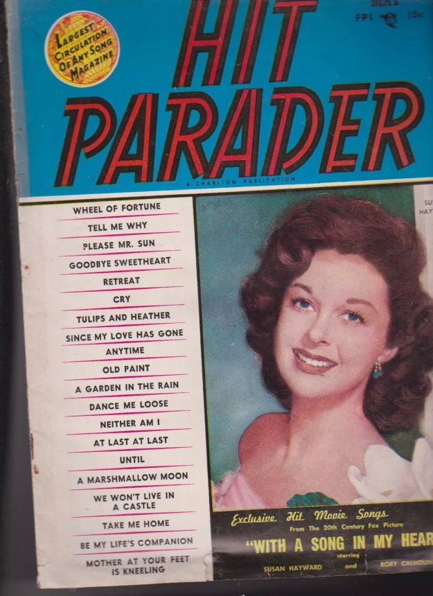 HIT PARADER magazine side cover  May 1952