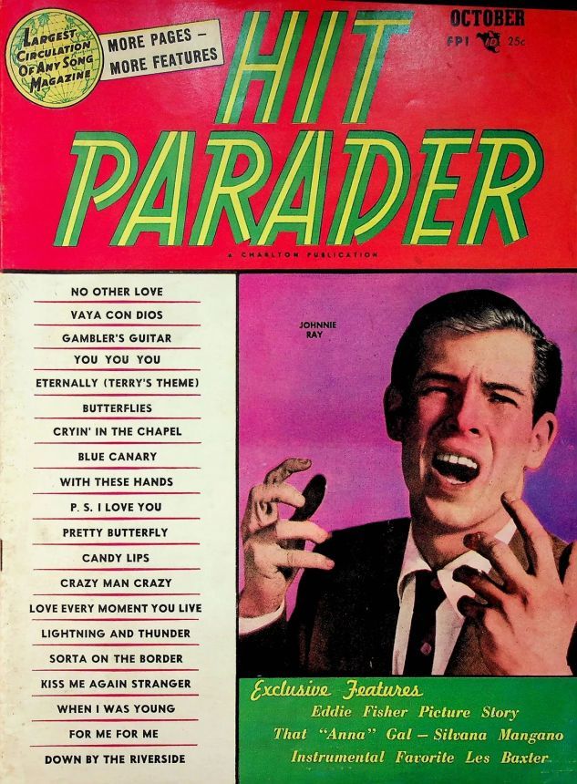 HIT PARADER magazine side cover  October 1953