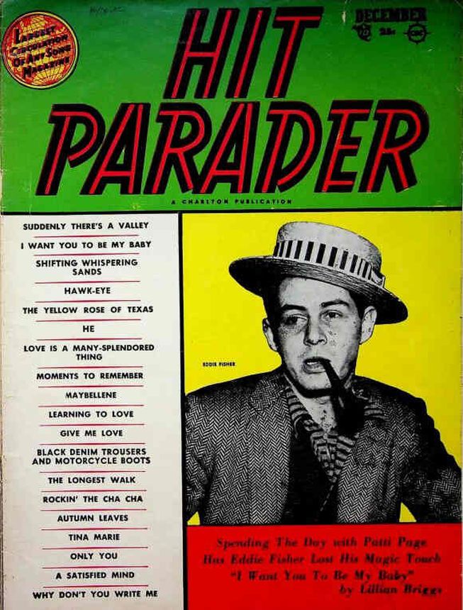 HIT PARADER magazine side cover  December 1955