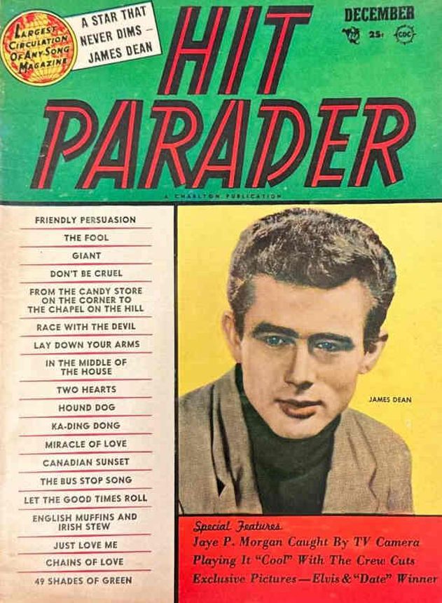 HIT PARADER magazine side cover  December 1956