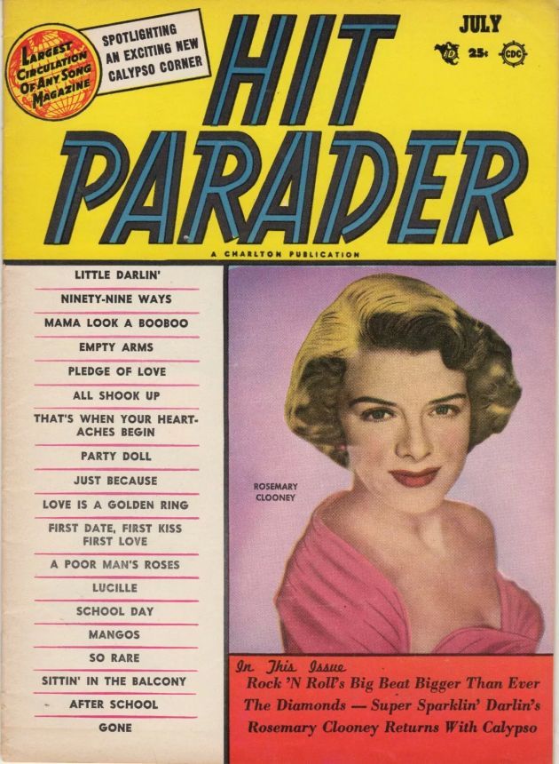 HIT PARADER magazine side cover  July 1957