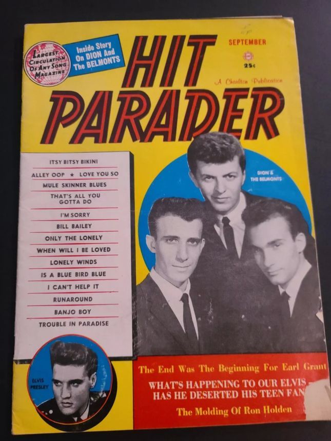 HIT PARADER magazine side cover  September 1960