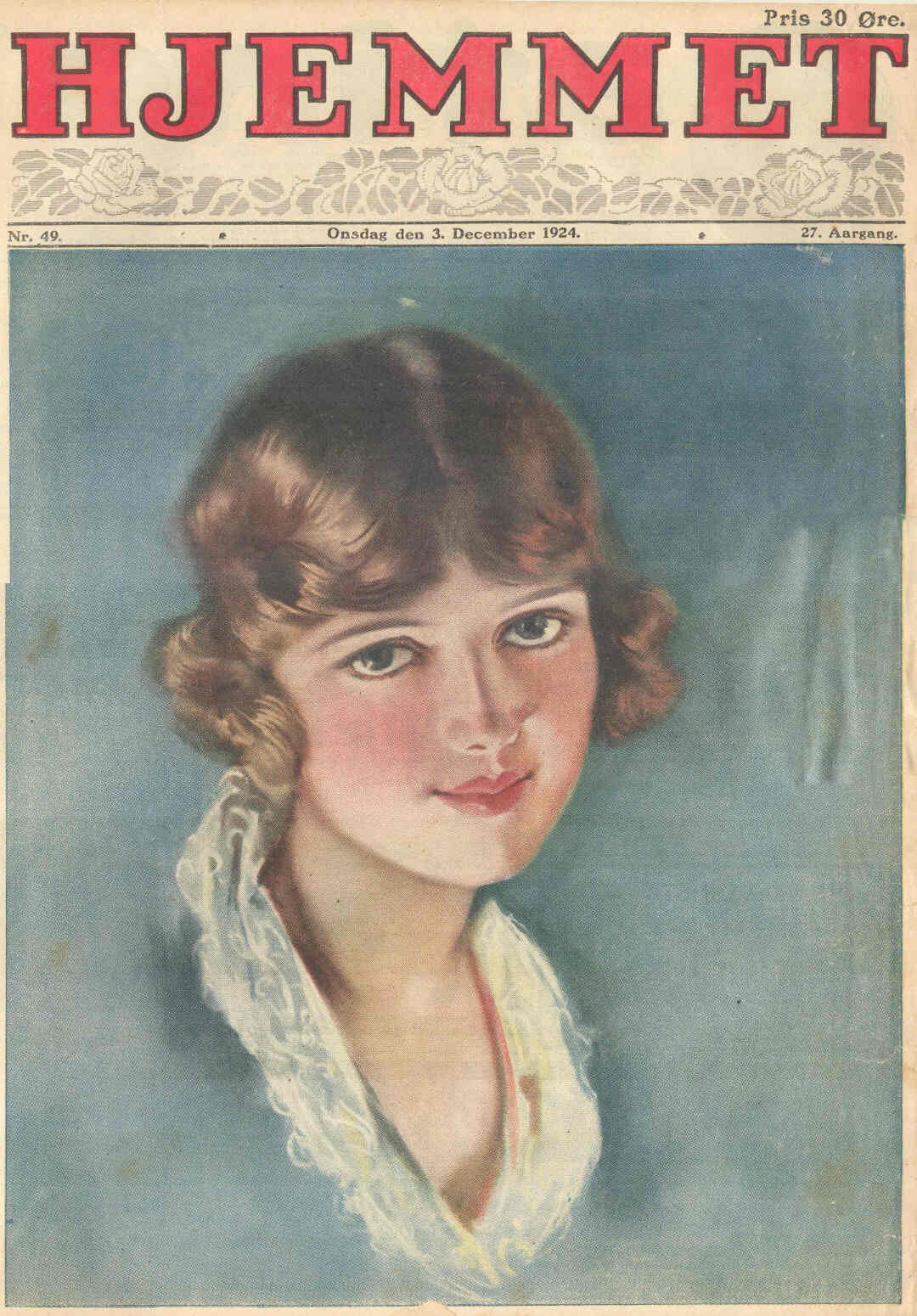 HJEMMET magazine side cover Issue 49 3 December 1924