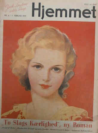 HJEMMET magazine side cover Issue 6 7 February 1939