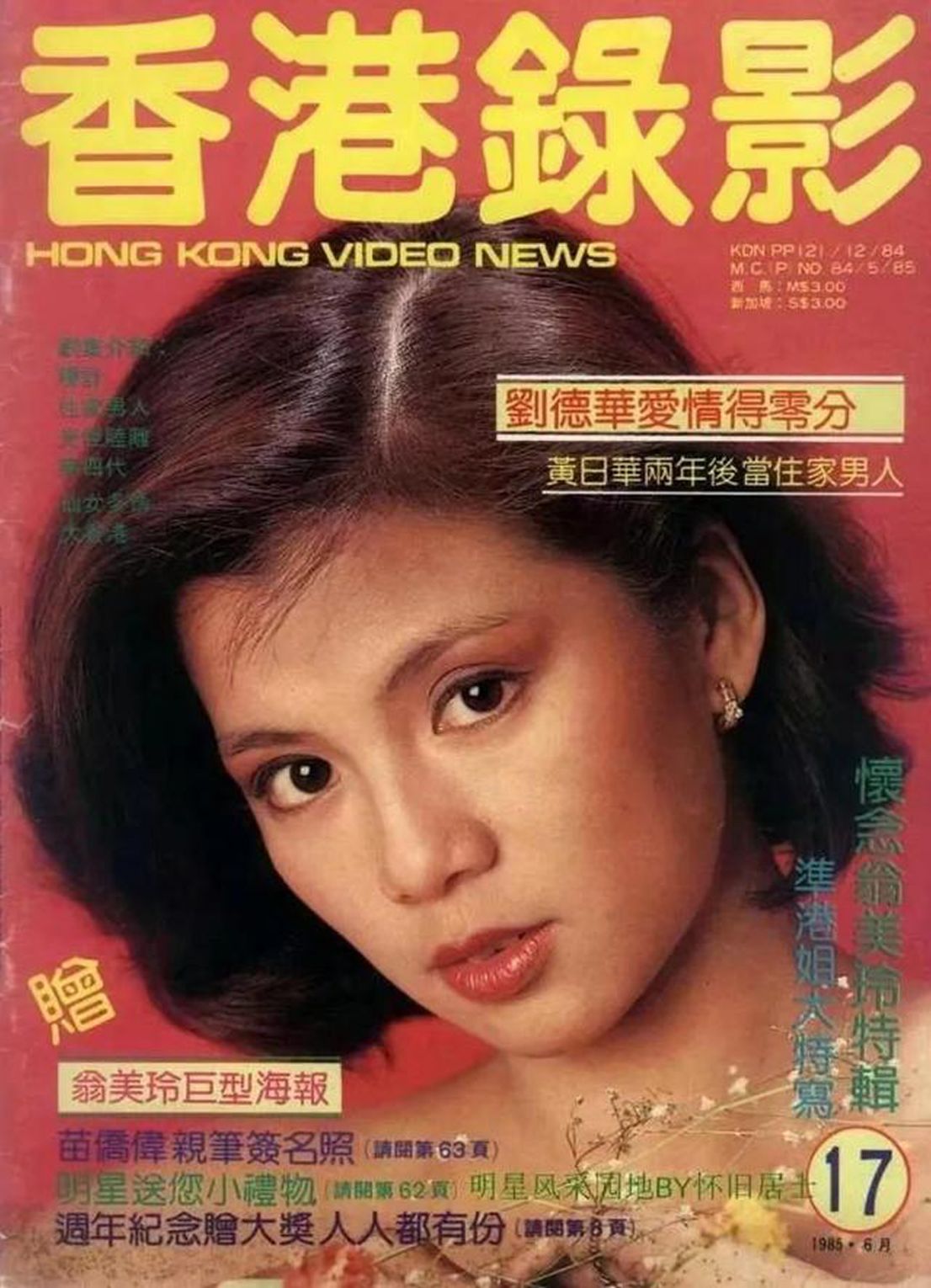 HONG KONG VIDEO NEWS magazine side cover Issue 17  June 1985