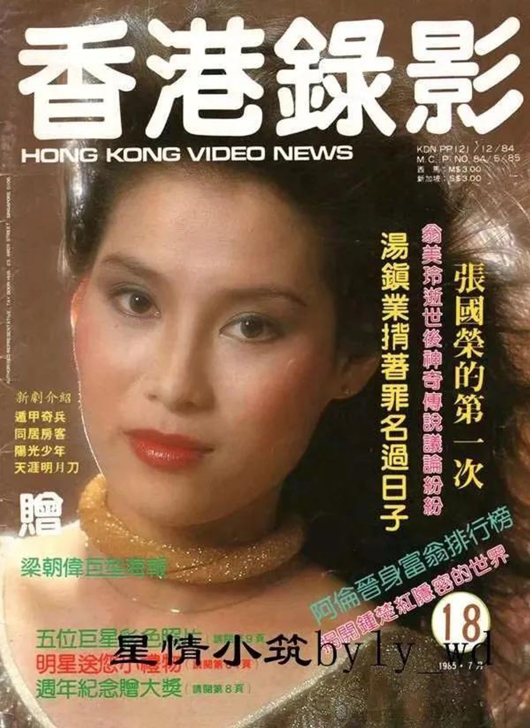 HONG KONG VIDEO NEWS magazine side cover Issue 18  July 1985