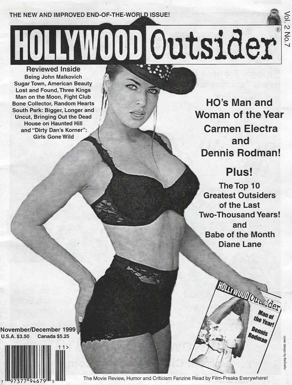 HOLLYWOOD OUTSIDER magazine side cover Issue 19/20 November-December 1999