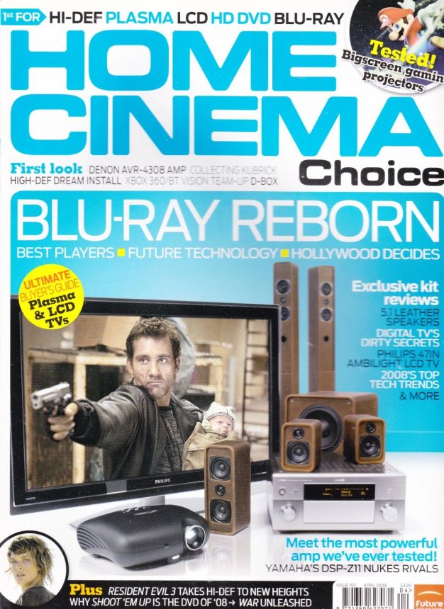 HOME CINEMA CHOICE magazine side cover Issue 153  April 2008