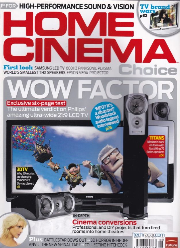 HOME CINEMA CHOICE magazine side cover Issue 171  August 2009
