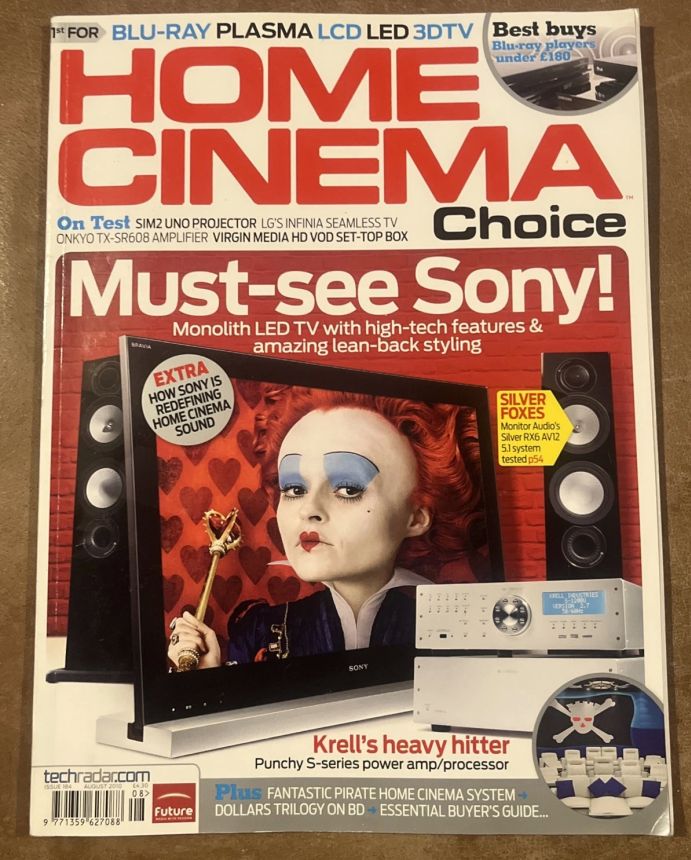 HOME CINEMA CHOICE magazine side cover Issue 184  August 2010