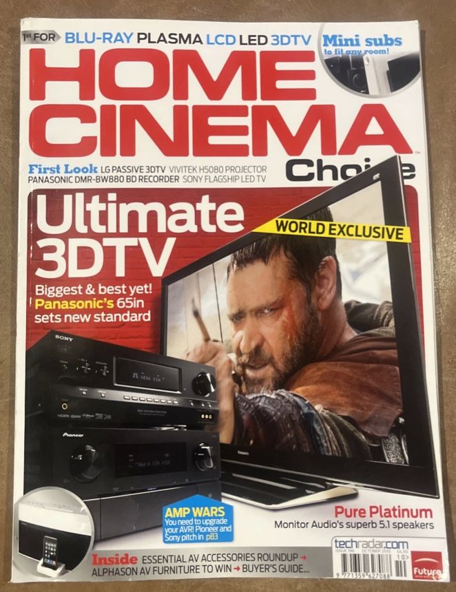 HOME CINEMA CHOICE magazine side cover Issue 186  October 2010