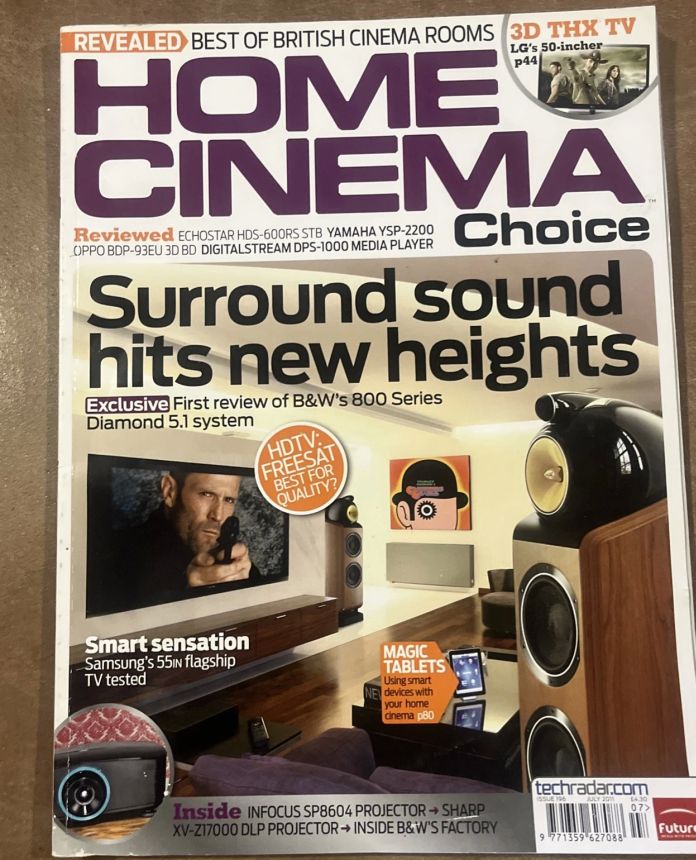 HOME CINEMA CHOICE magazine side cover Issue 196  July 2011
