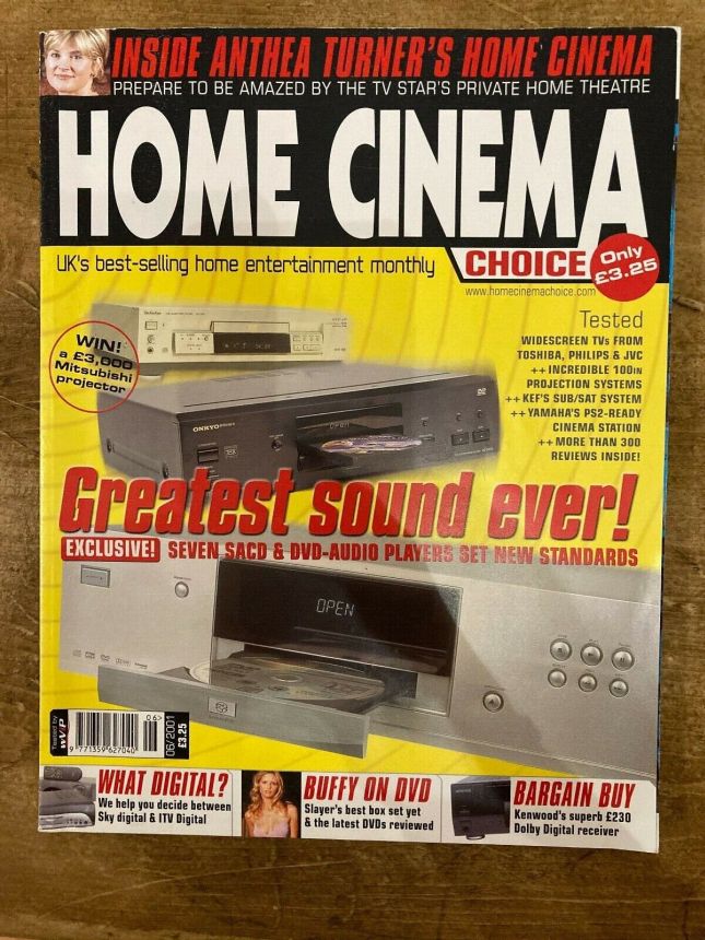 HOME CINEMA CHOICE magazine side cover Issue 69  June 2001