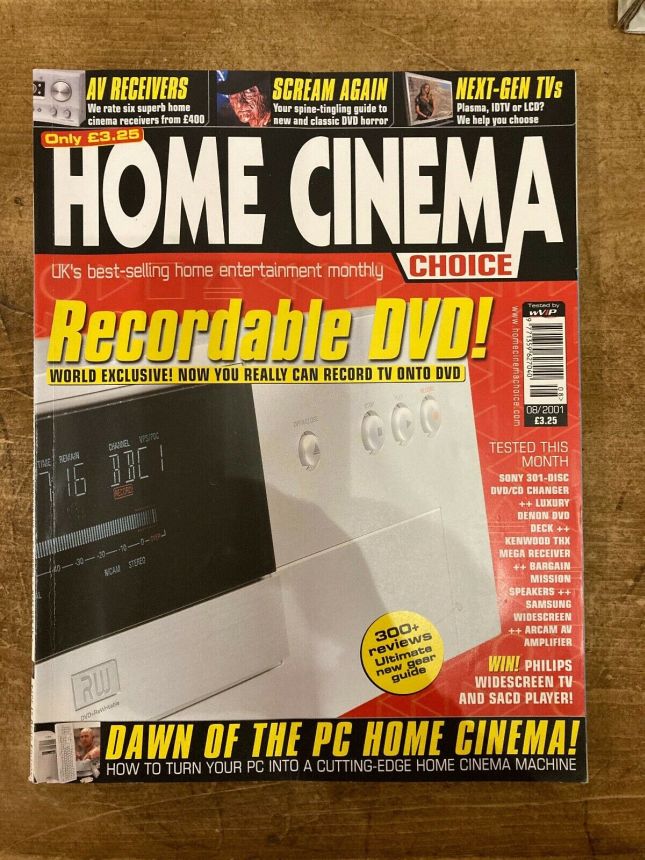 HOME CINEMA CHOICE magazine side cover Issue 71  August 2001