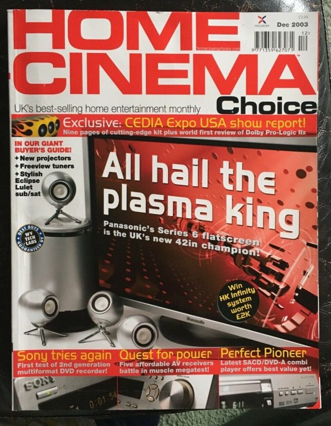 HOME CINEMA CHOICE magazine side cover Issue 98  December 2003