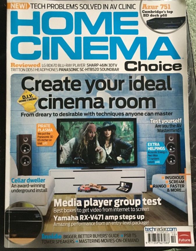 HOME CINEMA CHOICE magazine side cover Issue 199  October 2011