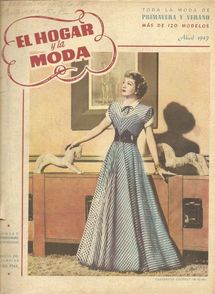 EL HOGAR Y LA MODA magazine side cover  April 1947