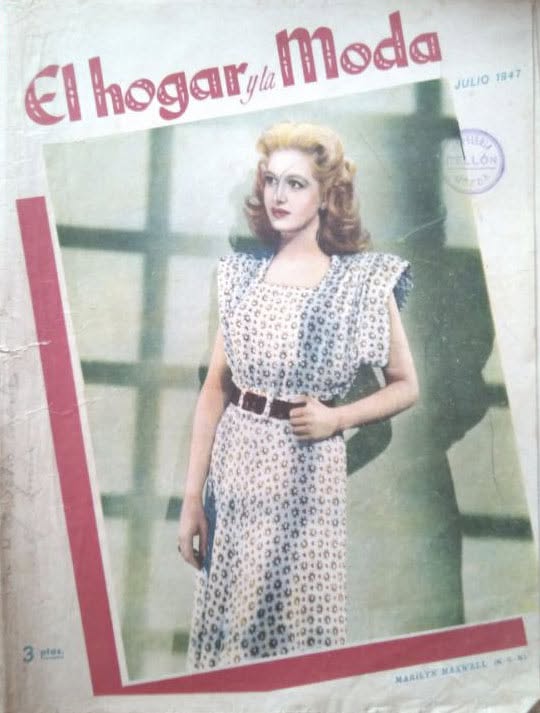 EL HOGAR Y LA MODA magazine side cover  July 1947