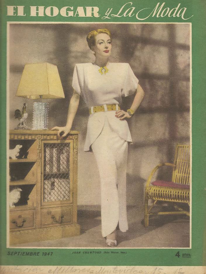 EL HOGAR Y LA MODA magazine side cover  September 1947