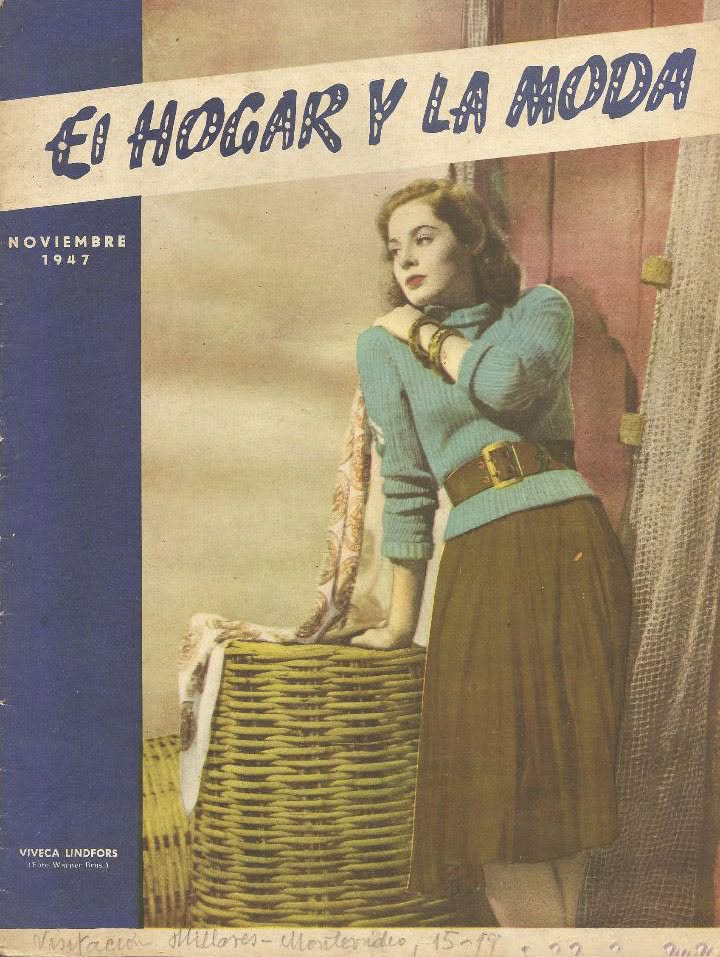 EL HOGAR Y LA MODA magazine side cover  November 1947