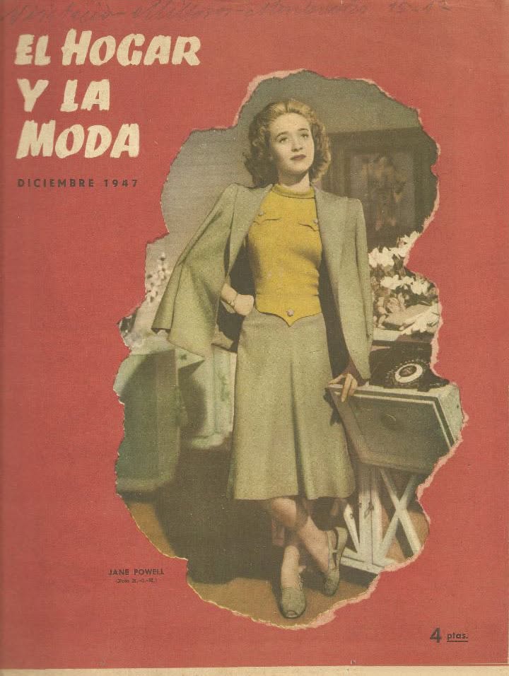 EL HOGAR Y LA MODA magazine side cover  December 1947