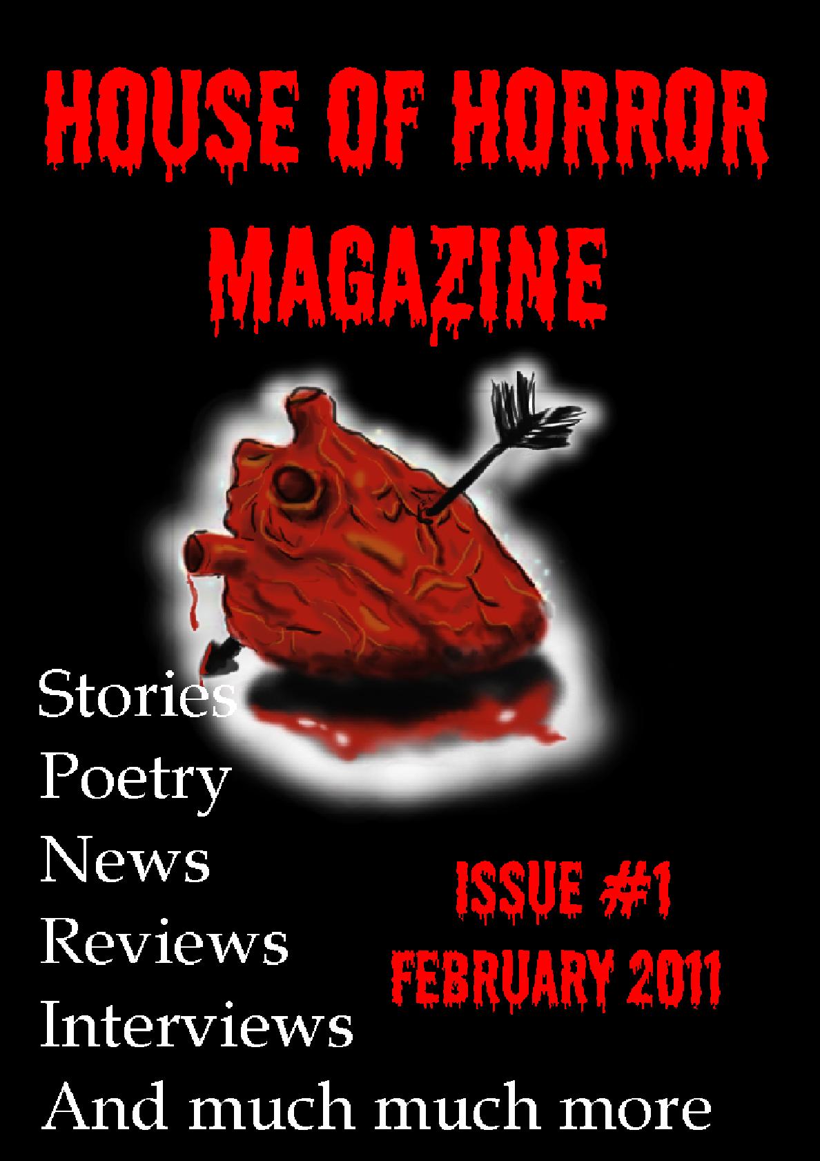 HOUSE OF HORROR MAGAZINE magazine side cover Issue 1 February 2011