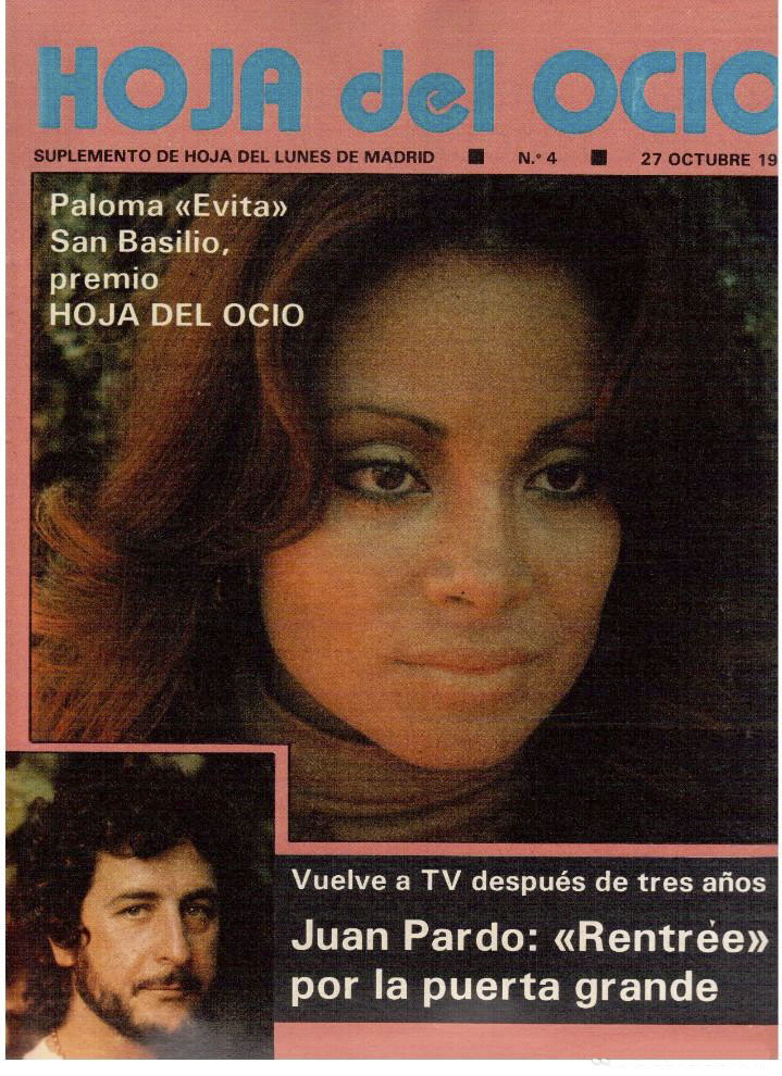 HOJA DEL OCIO magazine side cover Issue 4 27 October 1980