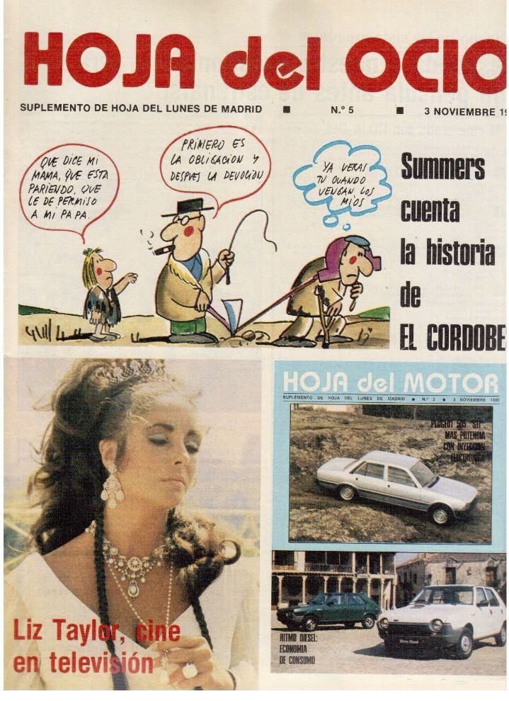 HOJA DEL OCIO magazine side cover Issue 5 3 November 1980