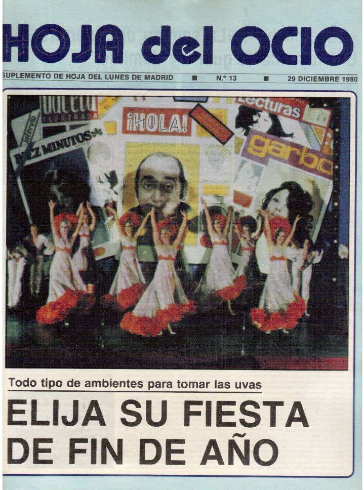 HOJA DEL OCIO magazine side cover Issue 13 29 December 1980