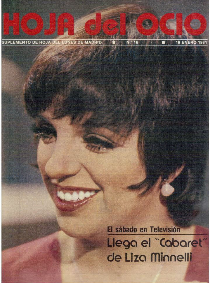 HOJA DEL OCIO magazine side cover Issue 16 19 January 1981