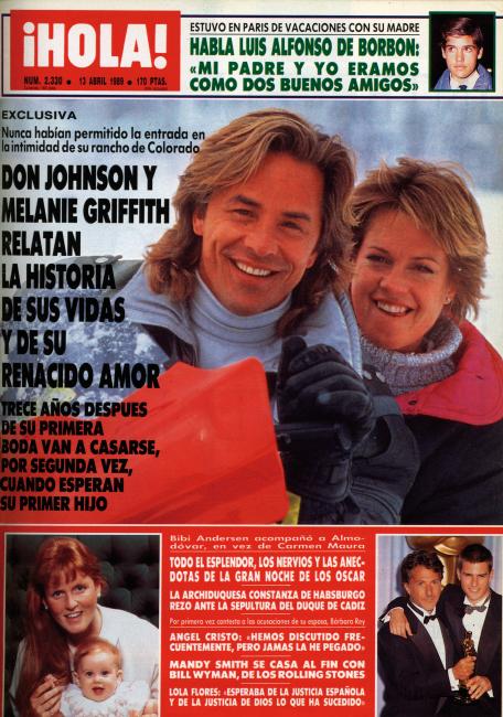 HOLA magazine side cover Issue 2330 13 April 1989