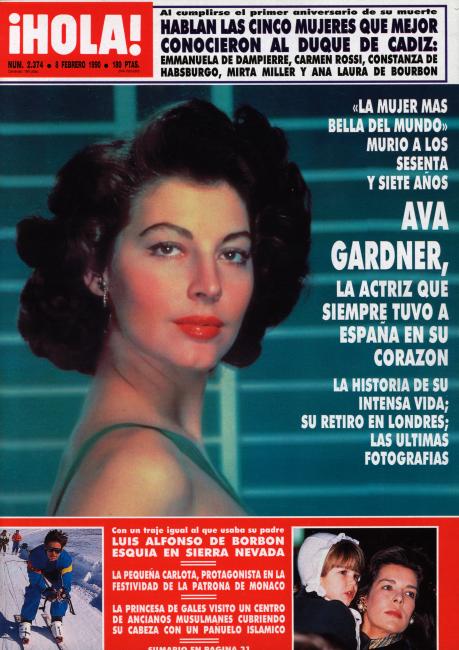 HOLA magazine side cover Issue 2374 8 February 1990