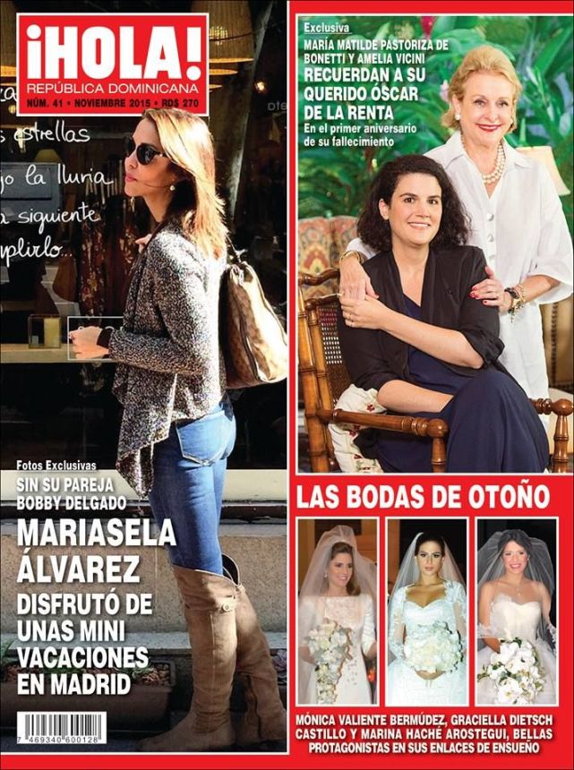 HOLA! DOMENICA magazine side cover  November 2015