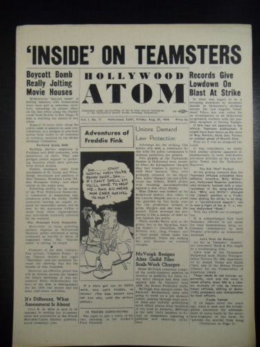 HOLLYWOOD ATOM magazine side cover 24 August 1945