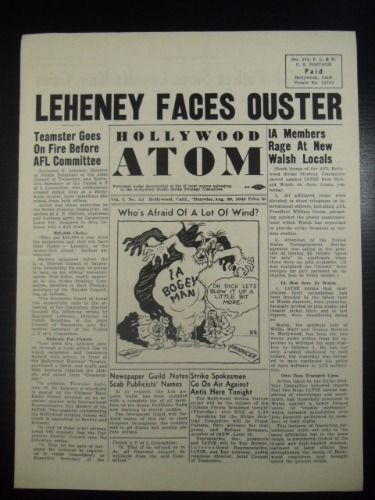 HOLLYWOOD ATOM magazine side cover 30 August 1945