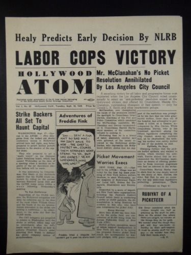 HOLLYWOOD ATOM magazine side cover 18 September 1945