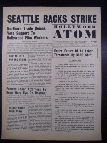 HOLLYWOOD ATOM magazine side cover 27 September 1945