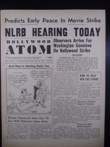HOLLYWOOD ATOM magazine side cover 28 September 1945