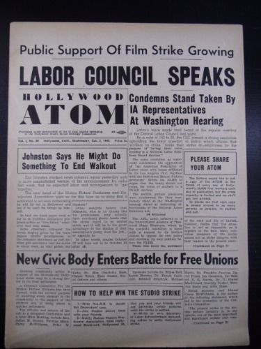 HOLLYWOOD ATOM magazine side cover 3 October 1945