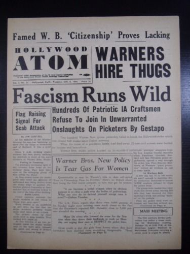 HOLLYWOOD ATOM magazine side cover 9 October 1945