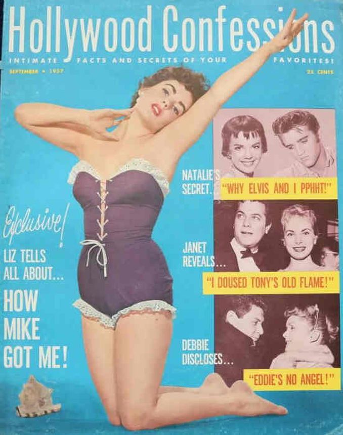 HOLLYWOOD CONFESSIONS 1950S magazine side cover  September 1957