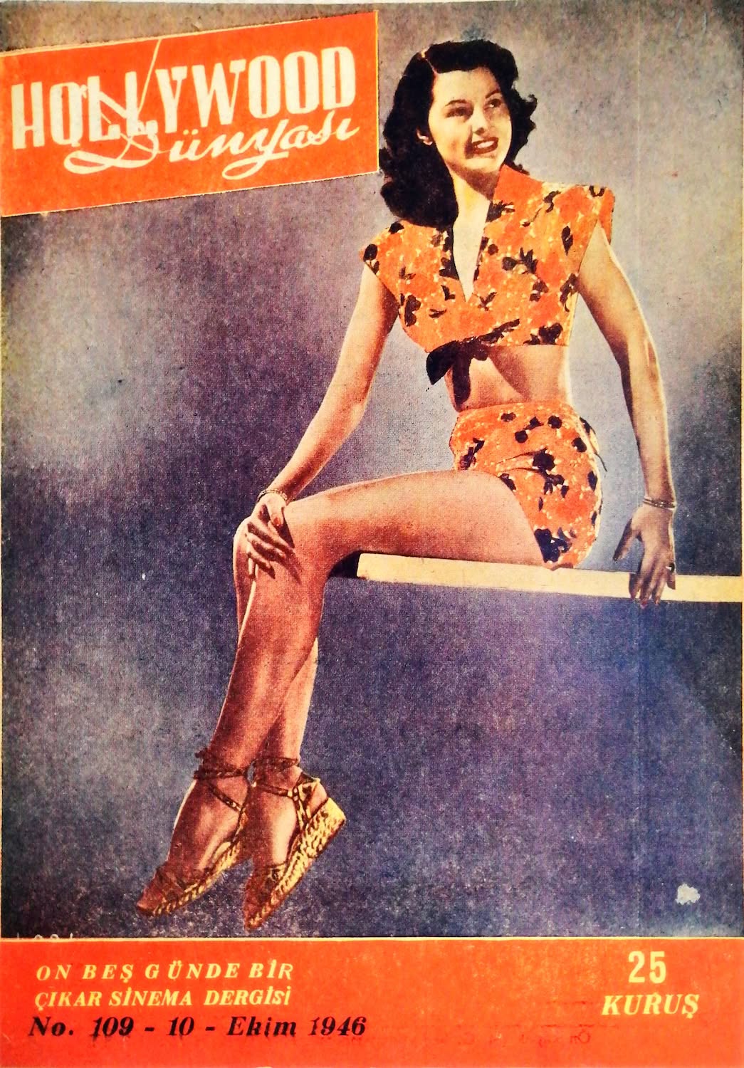 HOLLYWOOD DUNYASI magazine side cover Issue 109 10 October 1946
