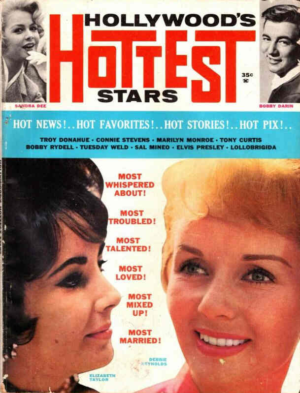 HOLLYWOODS HOTTEST STARS magazine side cover   1956