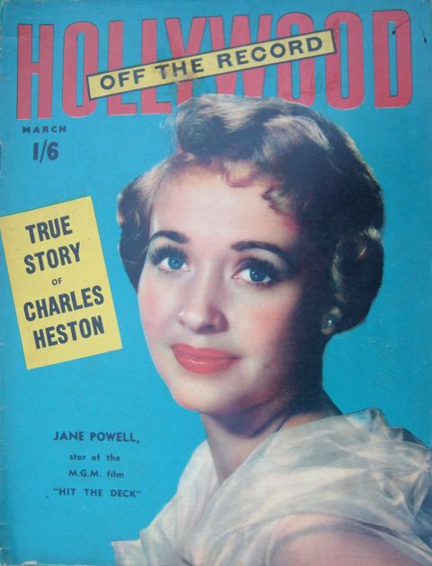 HOLLYWOOD OFF THE RECORD magazine side cover  March 1955
