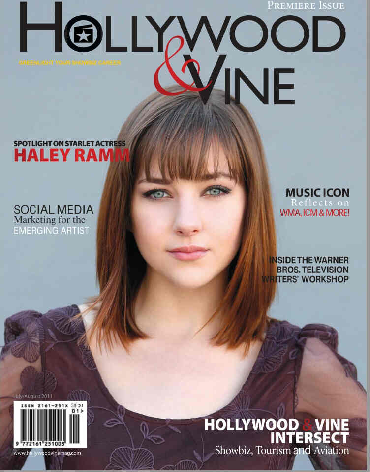 HOLLYWOOD AND VINE magazine side cover Issue 1 July/August 2011