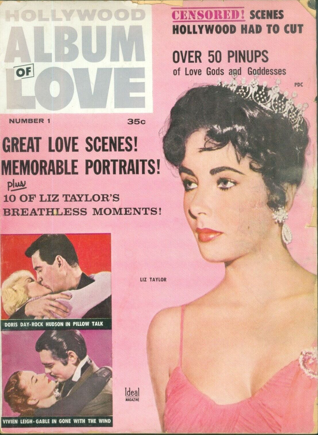 HOLLYWOOD ALBUM OF LOVE magazine side cover Issue 1  1961
